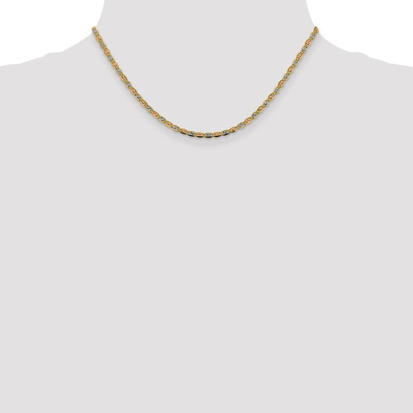 14KT Gold Tri-Color 16-inch 2.75MM Valentino Chain