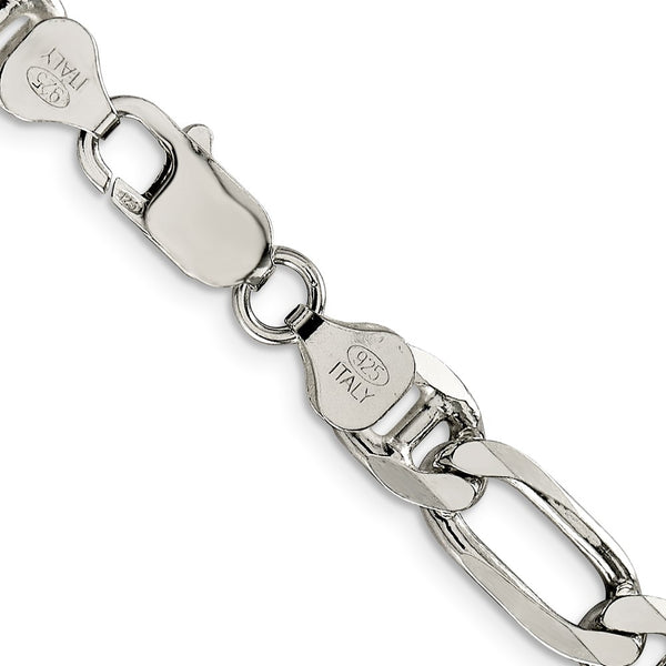 Sterling Silver 22-inch 7.75MM Figaro Anchor Link Chain