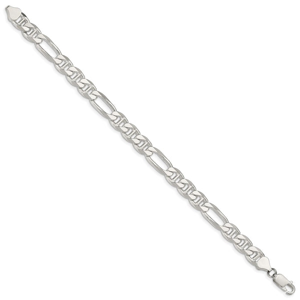 Sterling Silver 7-inch 7.75MM Figaro Anchor Link Bracelet