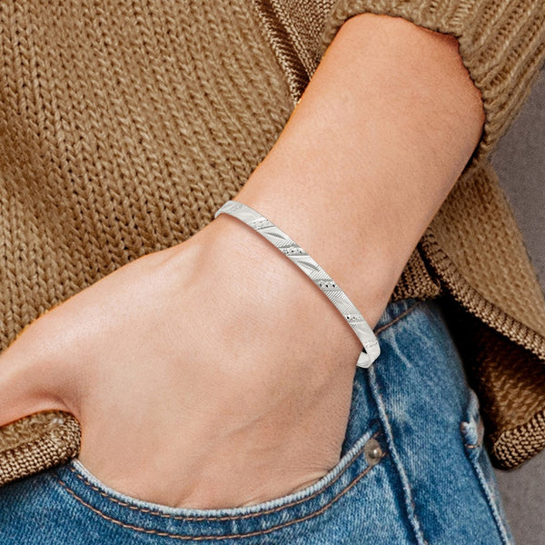 Sterling Silver 8-inch 5MM Bangle Slip-On Bracelet