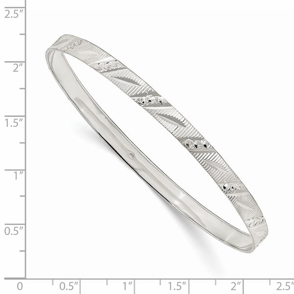 Sterling Silver 8-inch 5MM Bangle Slip-On Bracelet