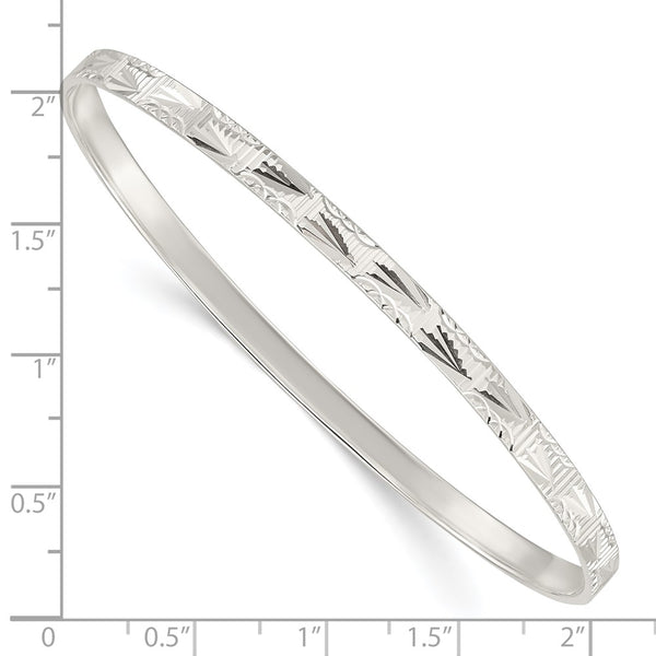 Sterling Silver 8-inch 5MM Bangle Slip-On Bracelet