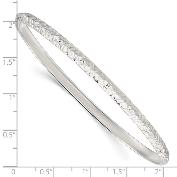 Sterling Silver 8-inch 3.75MM Bangle Slip-On Bracelet