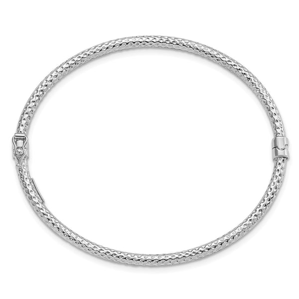 Sterling Silver 7-inch 3MM Hinged Bangle Bracelet