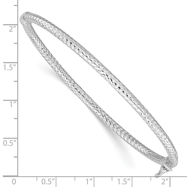 Sterling Silver 7-inch 3MM Hinged Bangle Bracelet