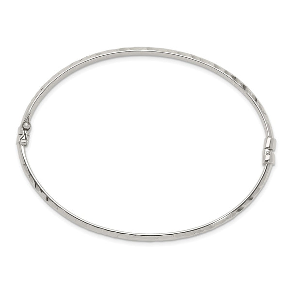 Sterling Silver 4MM Bangle and 3MM Hoop Earrings Set