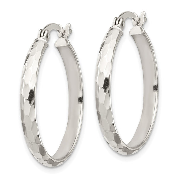 Sterling Silver 4MM Bangle and 3MM Hoop Earrings Set