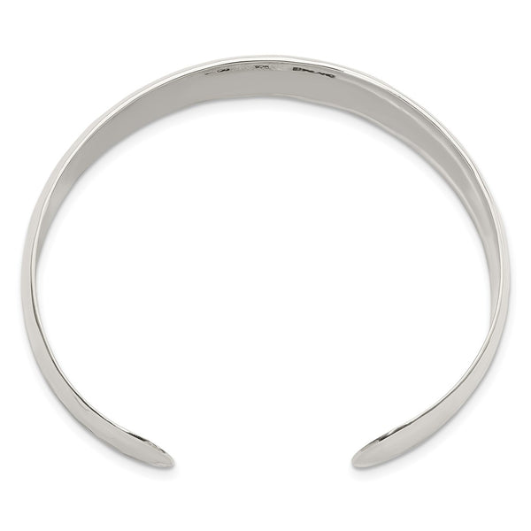 Sterling Silver 13.5MM Cuff Bangle Bracelet