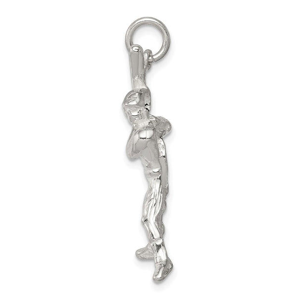 Sterling Silver 32X17MM Baseball Batter Charm