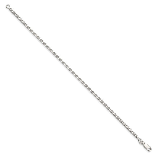 Sterling Silver 9-inch 3MM Lobster Clasp Curb Anklet