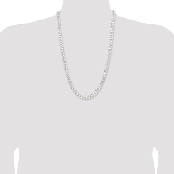 Sterling Silver 26-inch 7.5MM Curb Chain