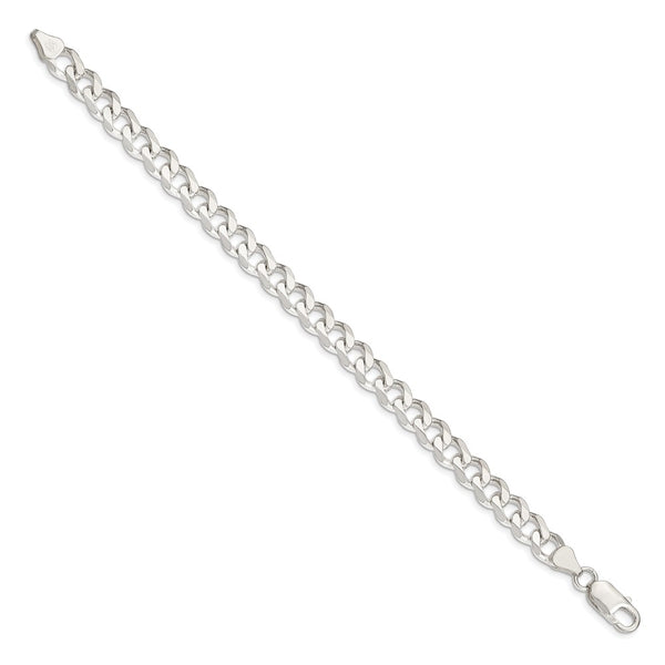 Sterling Silver 7-inch 7.5MM Curb Bracelet