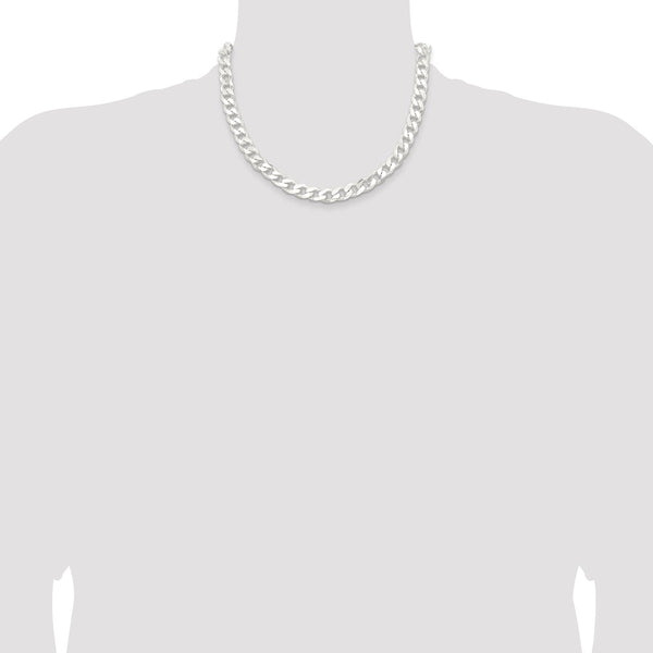 Sterling Silver 18-inch 9MM Lobster Clasp Curb Chain