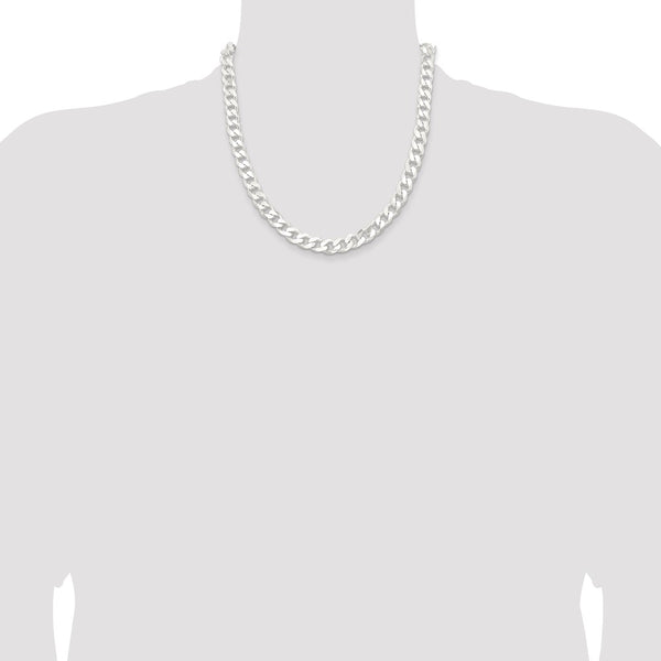 Sterling Silver 20-inch 9MM Lobster Clasp Curb Chain