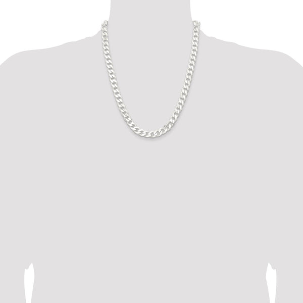 Sterling Silver 22-inch 9MM Lobster Clasp Curb Chain