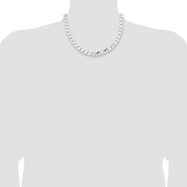 Sterling Silver 18-inch 11MM Lobster Clasp Curb Chain