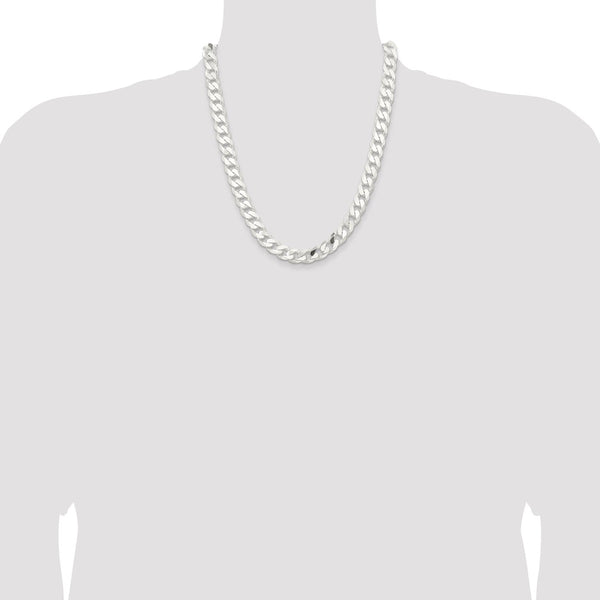 Sterling Silver 22-inch 11MM Lobster Clasp Curb Chain