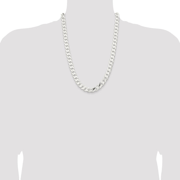 Sterling Silver 24-inch 11MM Lobster Clasp Curb Chain