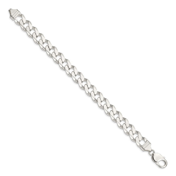 Sterling Silver 8-inch 11MM Lobster Clasp Curb Bracelet