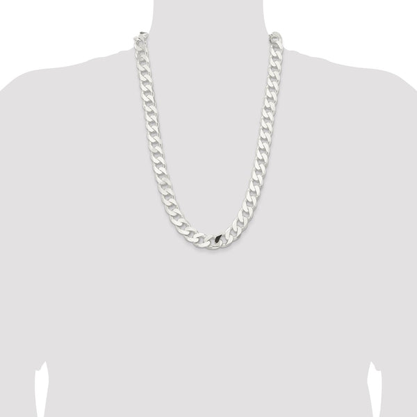 Sterling Silver 26-inch 15MM Curb Chain