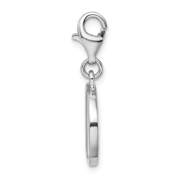 Sterling Silver RH CZ Letter D w/Lobster Clasp Charm