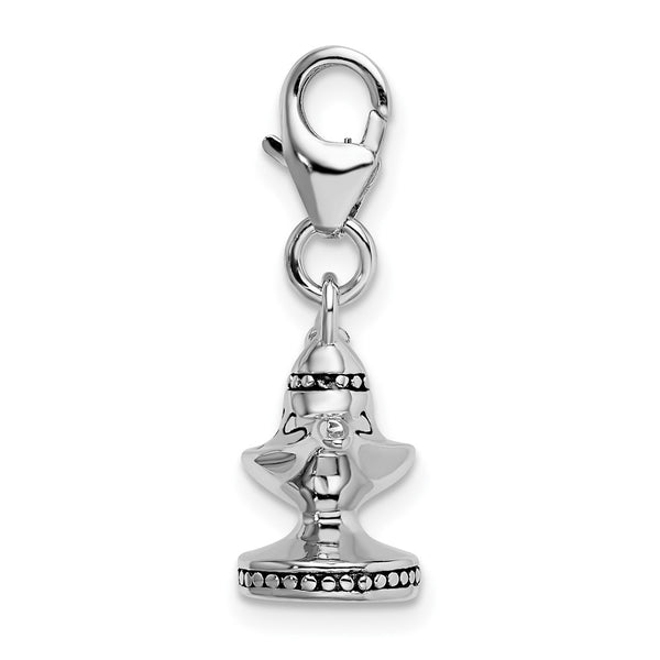 Sterling Silver 33X22MM Magic Lamp Charm