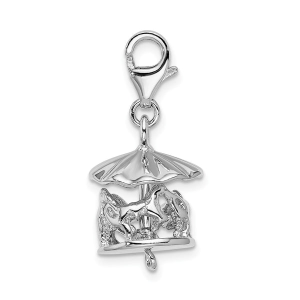 Sterling Silver RH Moveable Carousel w/Lobster Clasp Charm