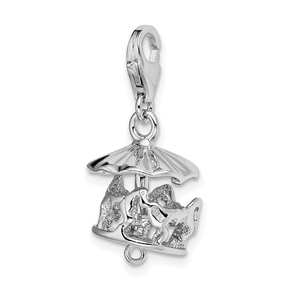 Sterling Silver RH Moveable Carousel w/Lobster Clasp Charm