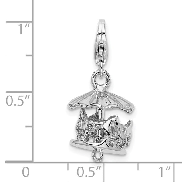 Sterling Silver RH Moveable Carousel w/Lobster Clasp Charm