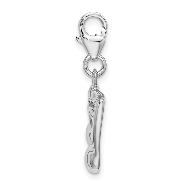 Sterling Silver 35X14MM Musical Note Charm