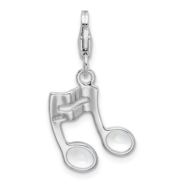 Sterling Silver 35X14MM Musical Note Charm