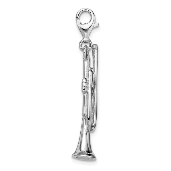 Sterling Silver RH Polished Trumpet w/Lobster Clasp Charm