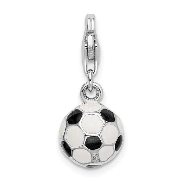 Sterling Silver 35X13MM Soccer Ball Charm