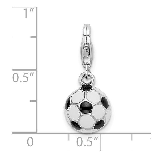 Sterling Silver 35X13MM Soccer Ball Charm