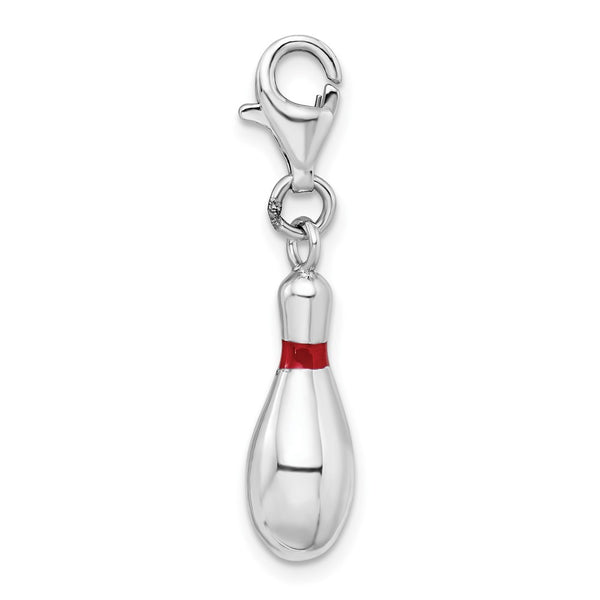 Sterling Silver 39X6MM Bowling Pin Charm