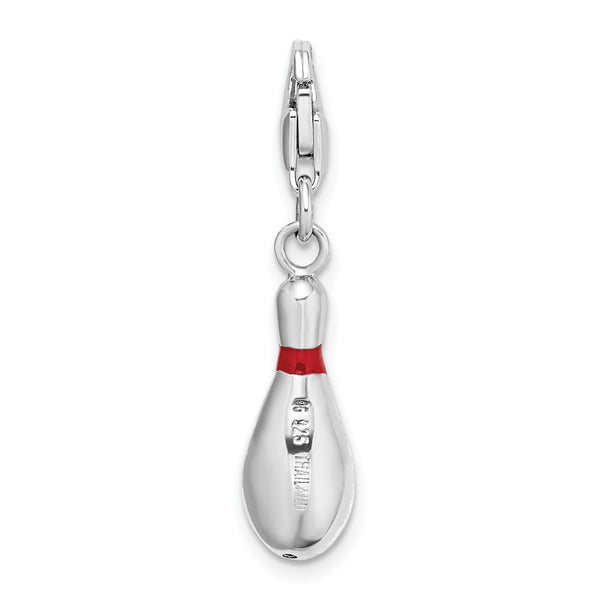 Sterling Silver 39X6MM Bowling Pin Charm