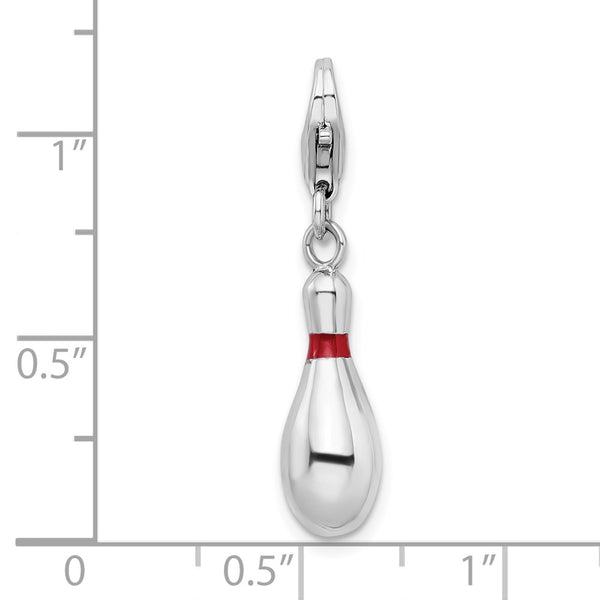 Sterling Silver 39X6MM Bowling Pin Charm