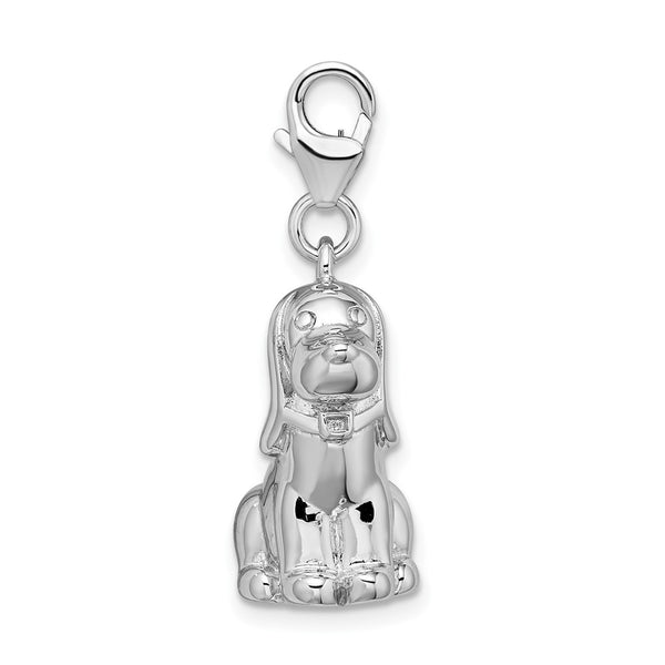 Sterling Silver 38X16MM Dog Charm