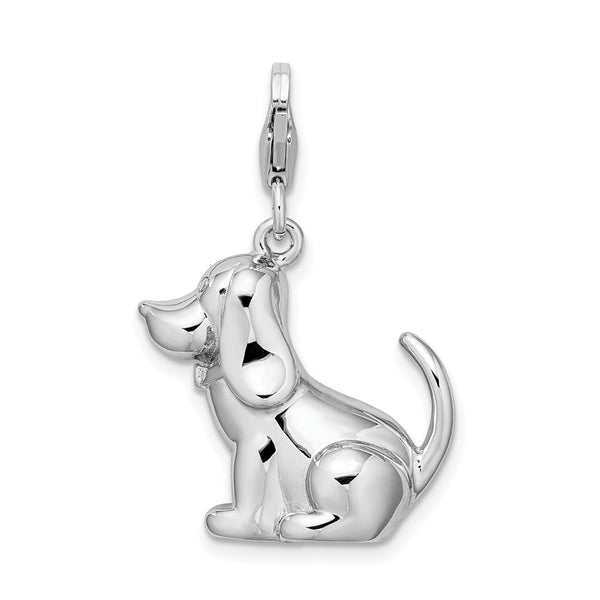 Sterling Silver 38X16MM Dog Charm