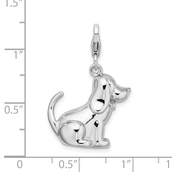 Sterling Silver 38X16MM Dog Charm