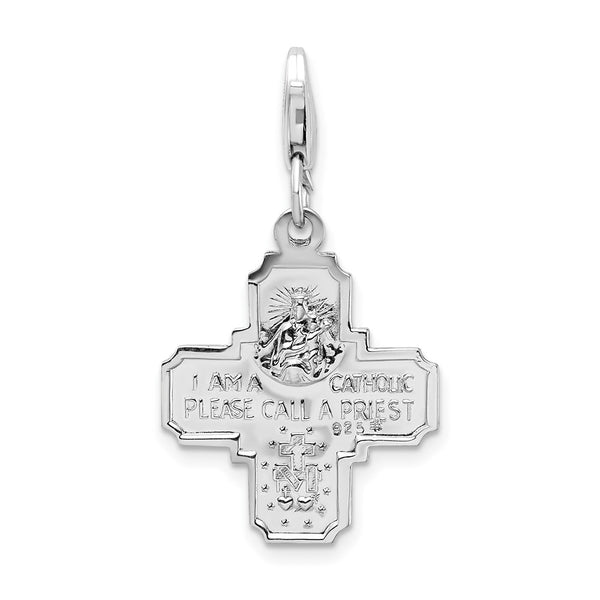 SS RH 4-way Medal w/Lobster Clasp Charm