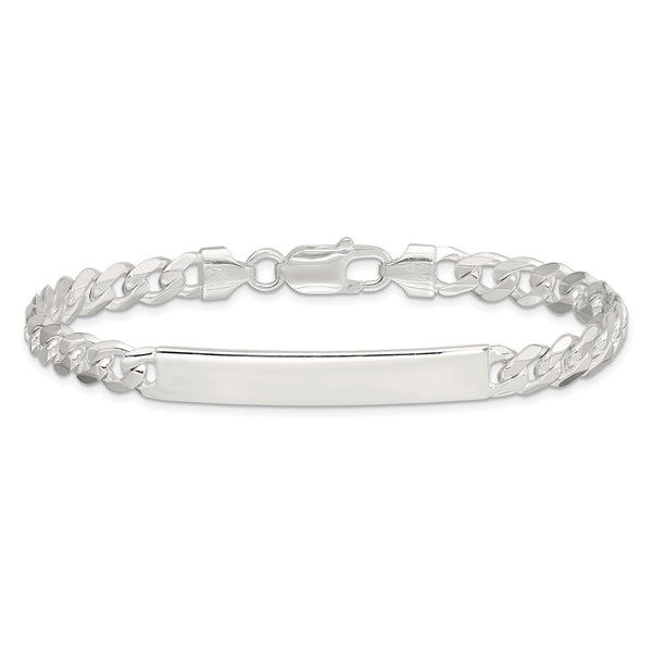 Sterling Silver 8-inch 6MM Lobster Clasp Curb ID Bracelet