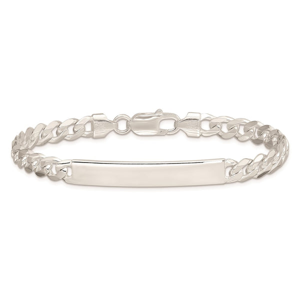 Sterling Silver 8-inch 6MM Lobster Clasp Curb ID Bracelet