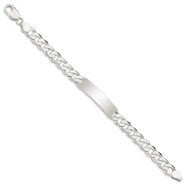 Sterling Silver 8-inch 9MM Lobster Clasp Curb ID Bracelet