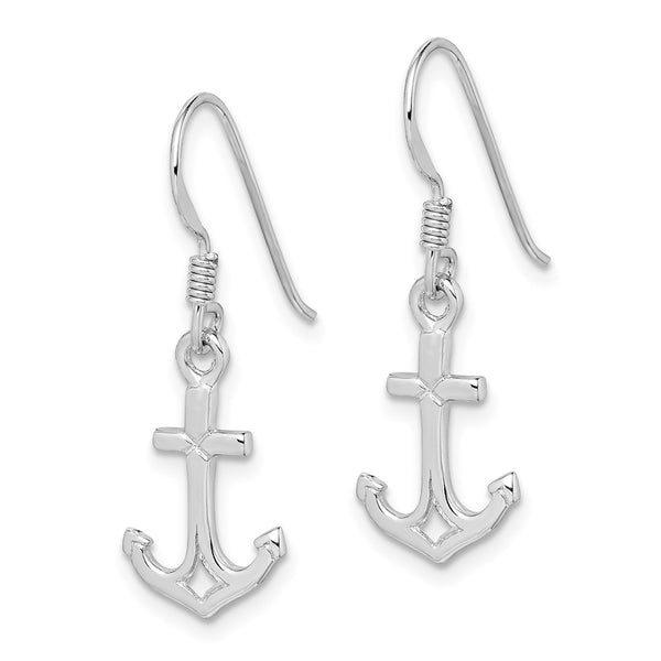 Sterling Silver 30X10MM Anchor Earrings