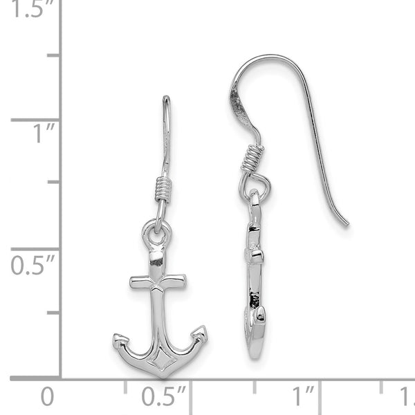 Sterling Silver 30X10MM Anchor Earrings