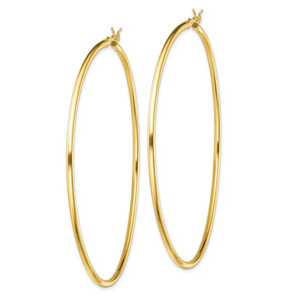 Goldtone Sterling Silver 2X70MM Hoop Earrings