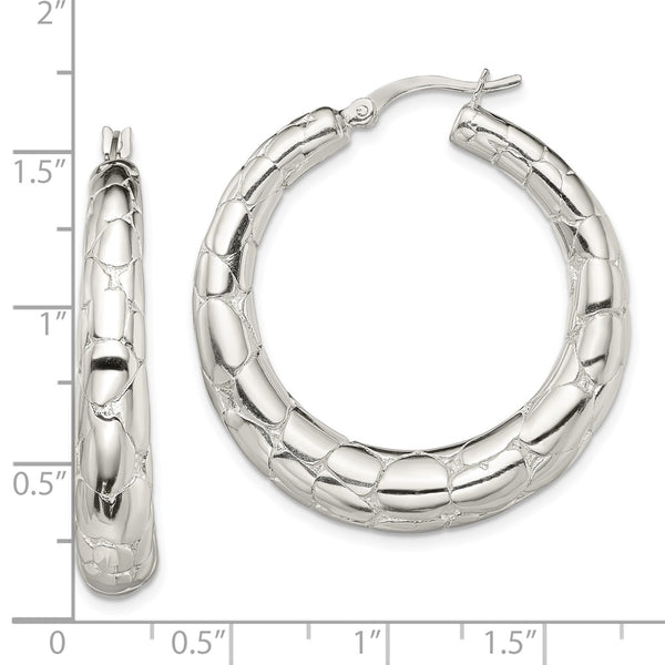 Sterling Silver 38X35MM Hoop Earrings