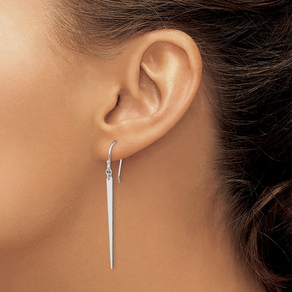 Sterling Silver 56X3MM Drop & Dangle Spike Earrings