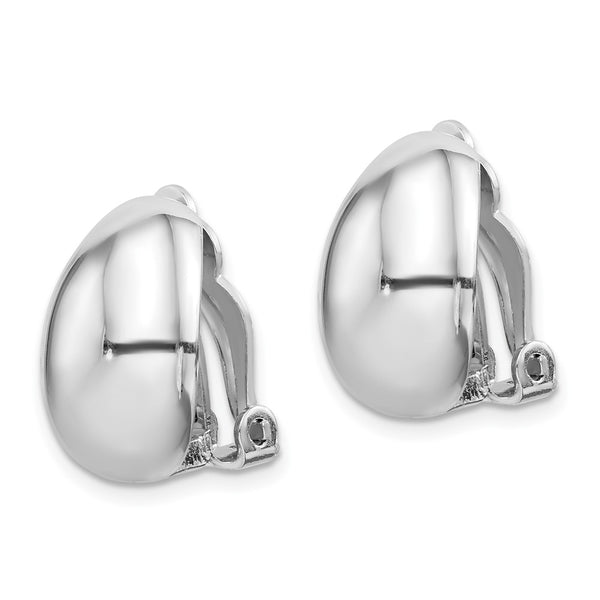 Sterling Silver 16X11MM Clip On Earrings